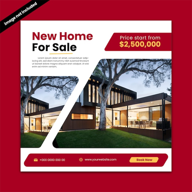 red vector real estate property instagram post template promotional post