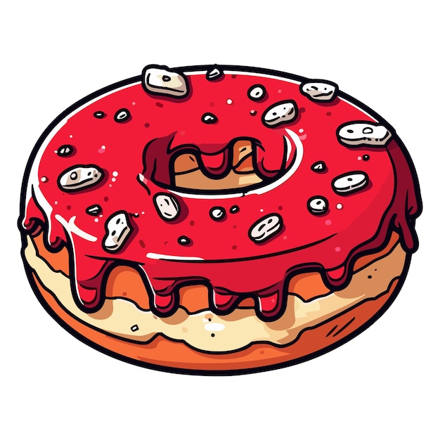 Red velvet donut clip art illustratie