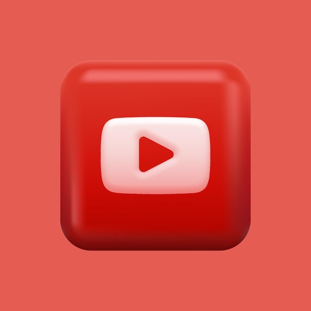 Vector red video platform icon. isolated 3d play button. vector illustration