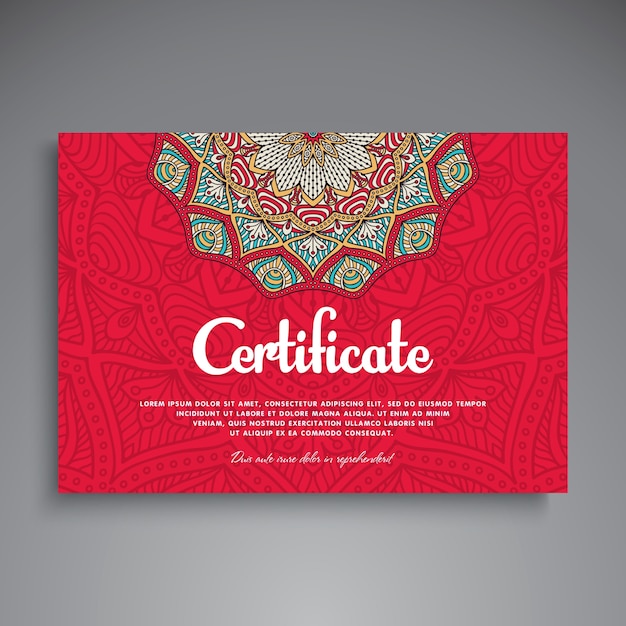 Red vintage certificate design