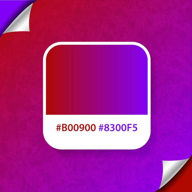 Vector red and violet gradient color palette background with hex