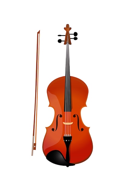 Вектор Красная скрипка изолированная векторная иллюстрация скрипки