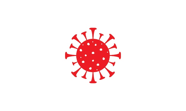 Red virus covid logo vector symbol icon design graphic illustration