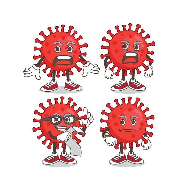 Red Virus mascotte tekenset