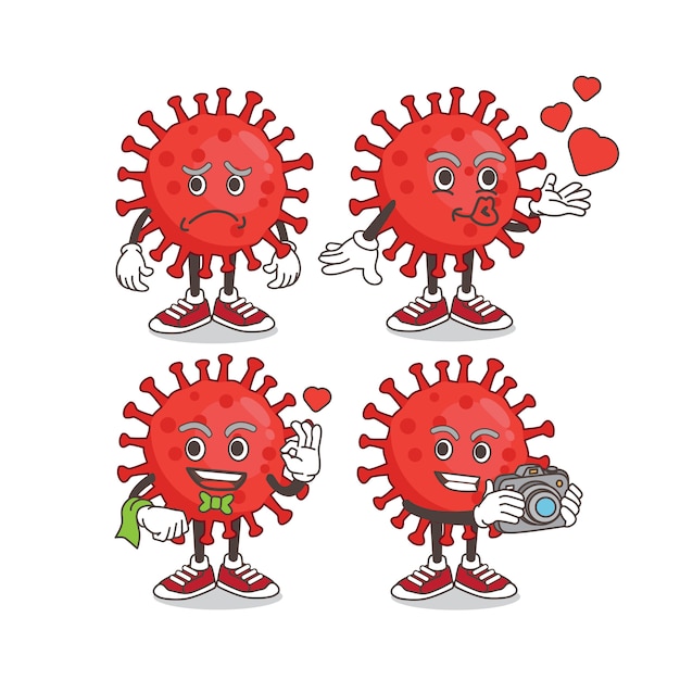 Red Virus mascotte tekenset