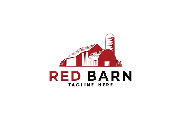 Vector red warehouse logo vector with modern and clean style