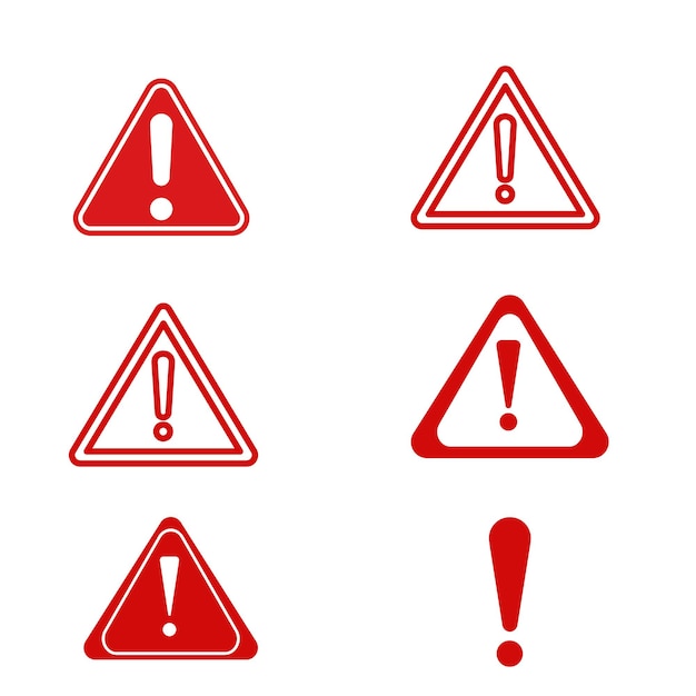 Red Warning Triangle Icons