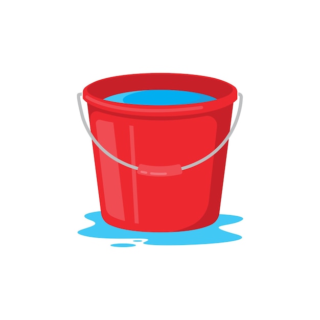 Vector red water bucket element vector design template