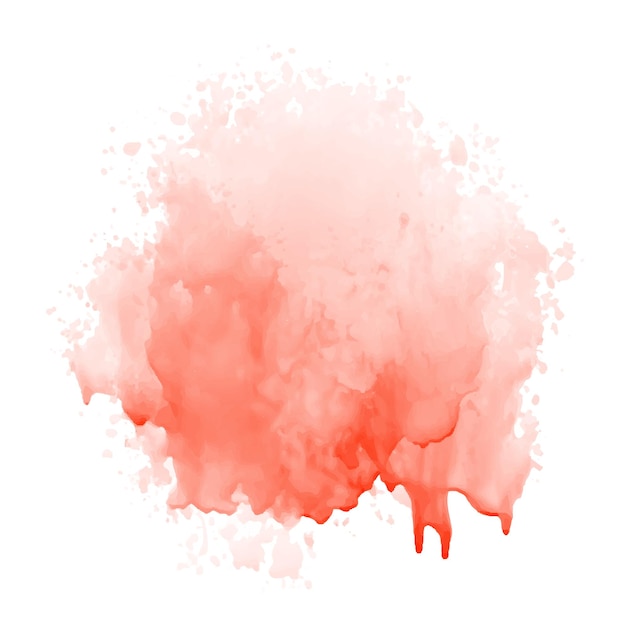 Red watercolor blood splash on a white background. Vector paint stain in red color. Blood splatter drop. Abstract red watercolor blot. Ink brush texture