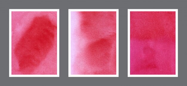 Red  watercolor hand painted background collection