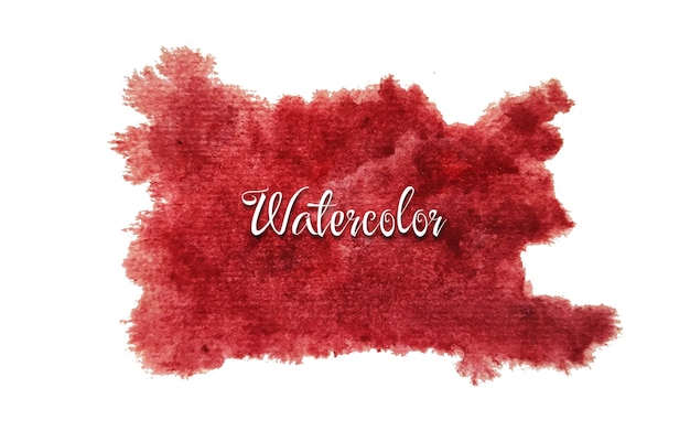 Vector red watercolor stroke background with brush paint splash texture style