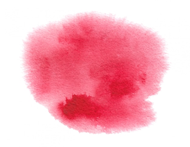 Red watercolor texture with aquarelle paint blot and wet splashes.