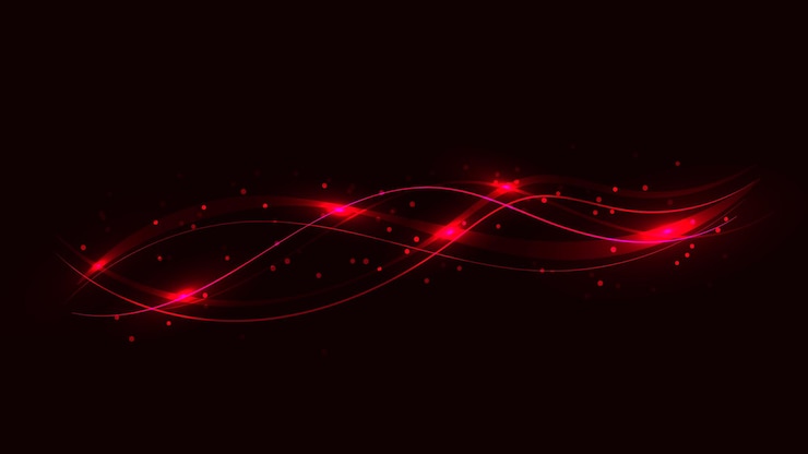 Vector a red wave with a light trail in the center.