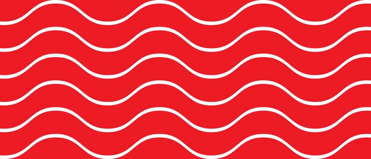 Vector 赤で描かれた白い線の赤い波
