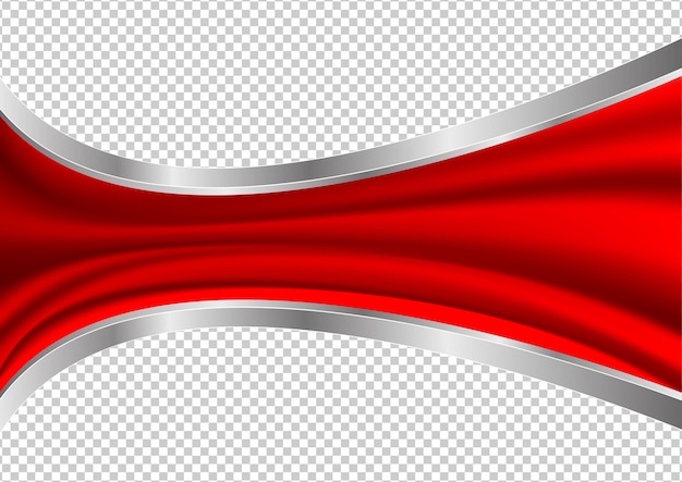 Vector red waves abstract transparency