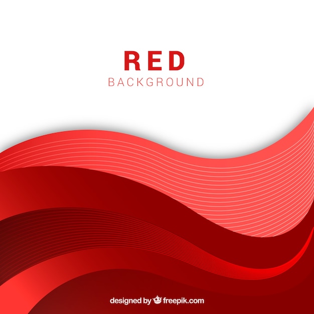 Vector red waves background