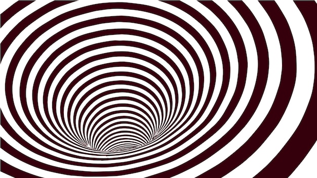 Vector red and white abstract wormhole optical illusion vector illustration 3d tunnel