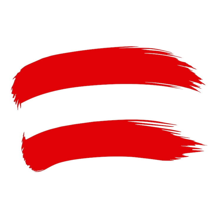 Vector a red and white austria flag with a white background