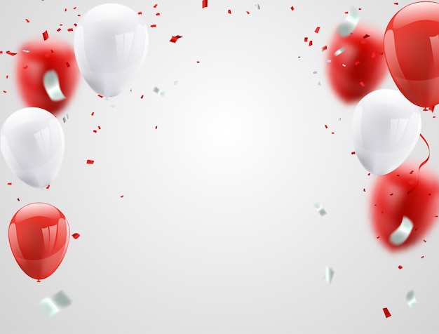 Red White balloons