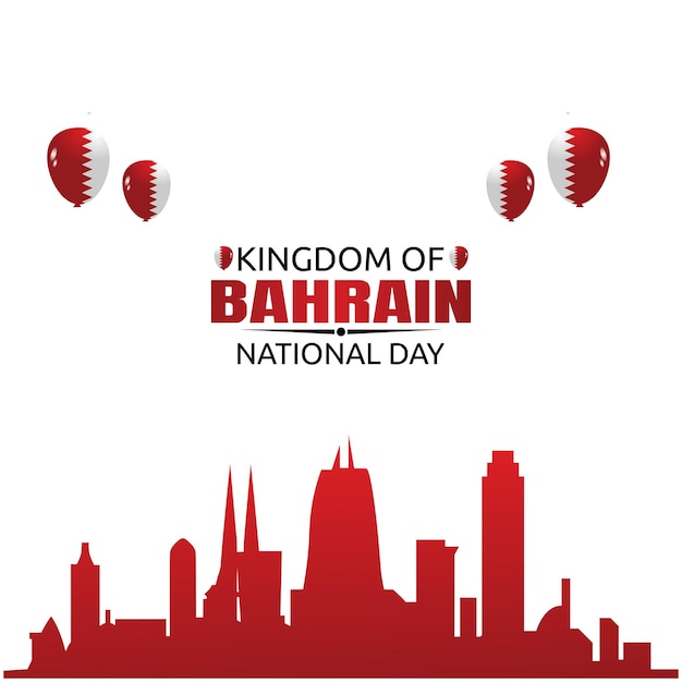 A red and white banner for kingdom of bahrain national day.