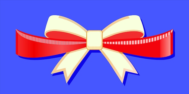 a red and white bow with a white bow on it