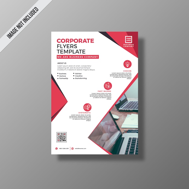 Red and white business brochure