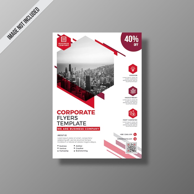 Red and white business brochure