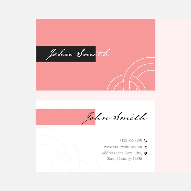 Red and white business card template layout with double-side.