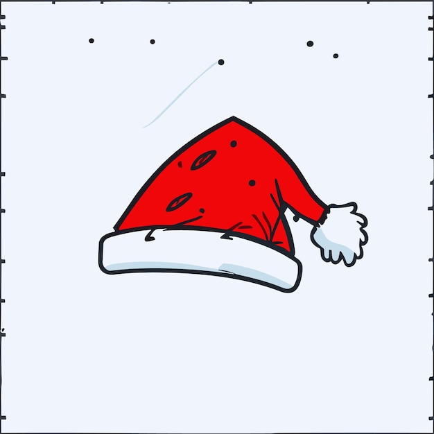 Vettore disegno del cappello di natale cheer rosso e bianco