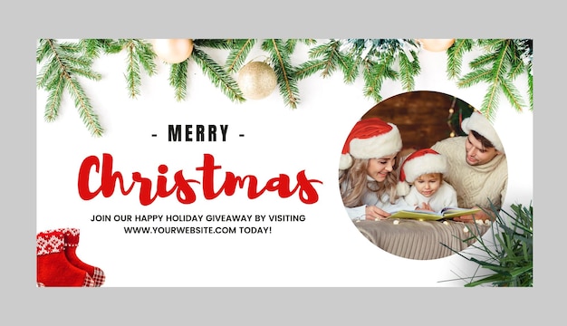 red and white christmas banner design