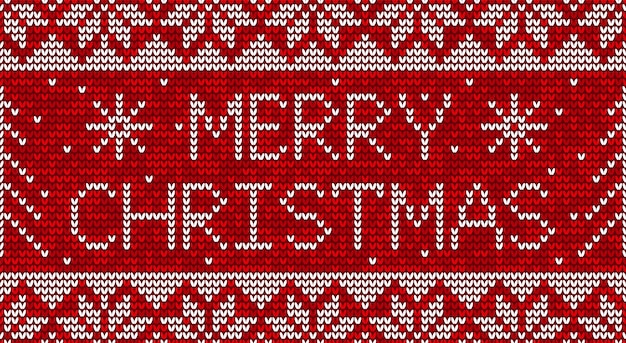 Red and white christmas knitting seamless pattern background