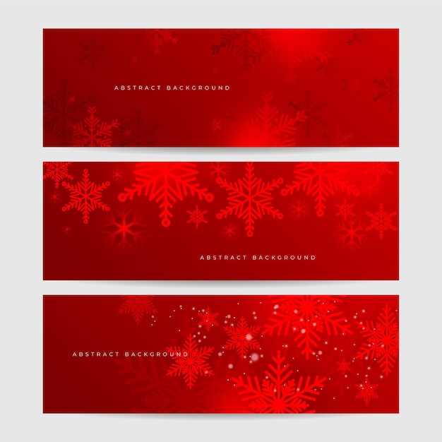 Красно-белая рождественская снежинка баннер фон с пространством для текста