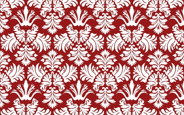 Red and white color classic pattern background vector
