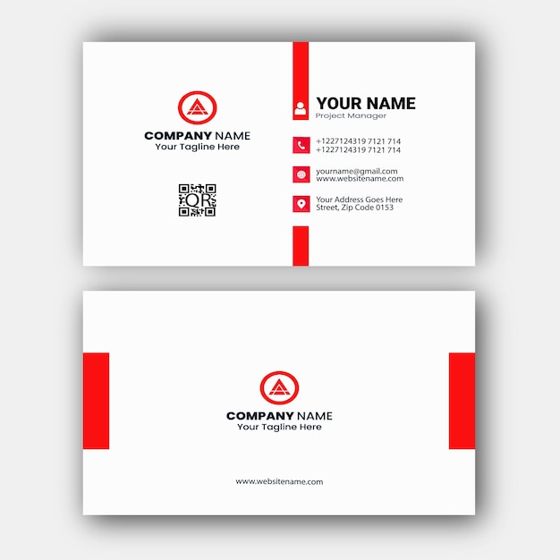 Red and white colorful professional business card