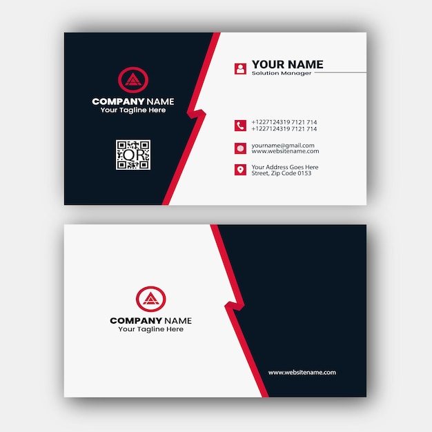 Red and white colorful professional business card