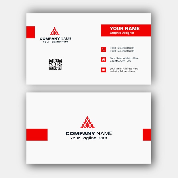 Red and white colorful professional business card