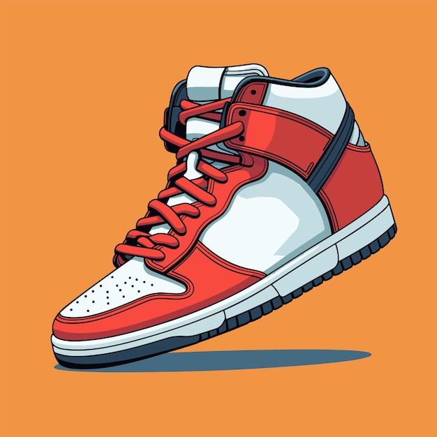 Red white Cool senakers vector