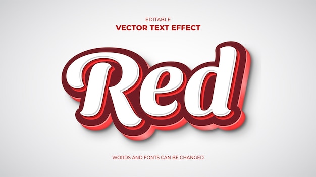 red white editable text effect