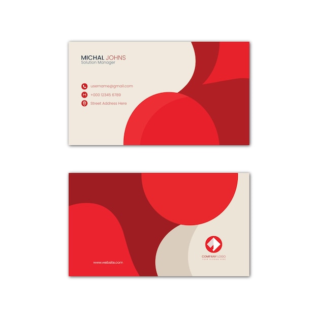 Red and white Elegant business card template