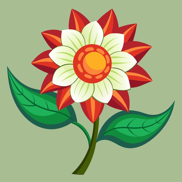 वेक्टर red and white flower illustration