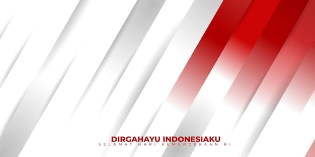 Vector red and white geometric background and indonesian text mean is longevity indonesia