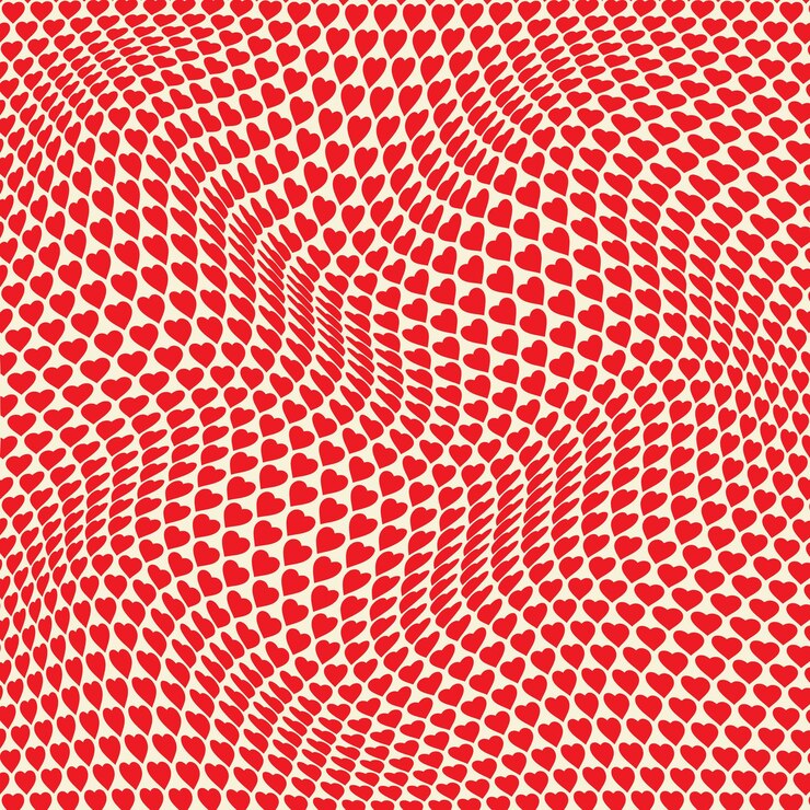 Vector red and white geometric pattern with a red background