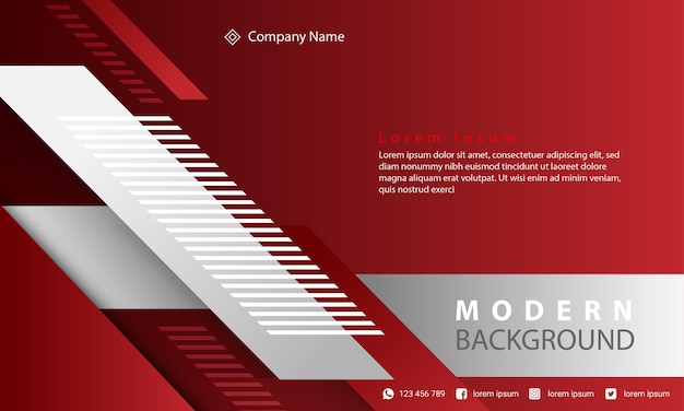 Vector red and white geometric shape motion gradient background