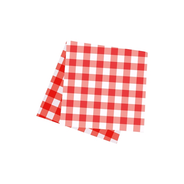 Vector red and white gingham cover vector flat illustration checkered texture traditional picnic blanket tablecloth plaid clothes italian style fabric geometric background retro textile design