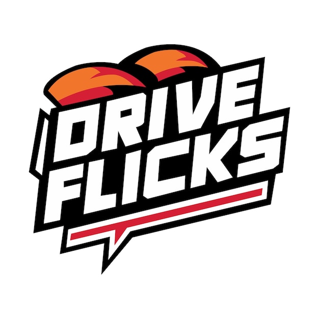 Vector a red and white logo that says drive movies