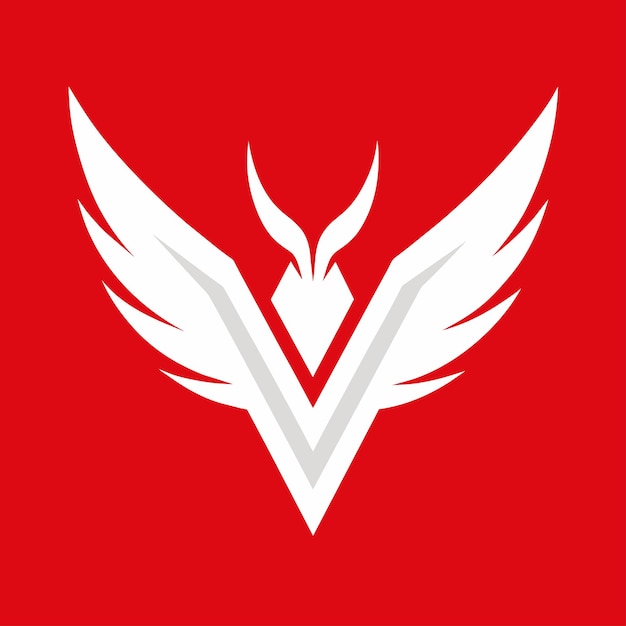 Vector a red and white logo with a white wing with a white wings