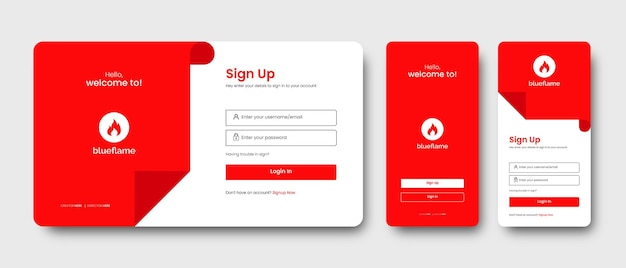 A red and white menu for a website called upload.