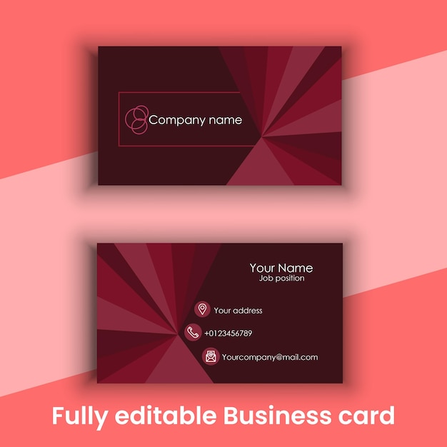 Red and white modern business card design template