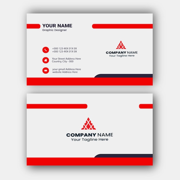 Red and white modern business card design