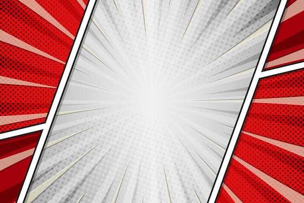 Red and white modern comic style background vector illustration